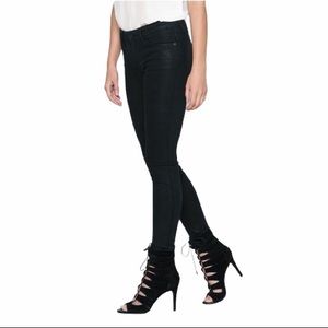 Joie Black Coated Mid-rise In Skinny Jeans